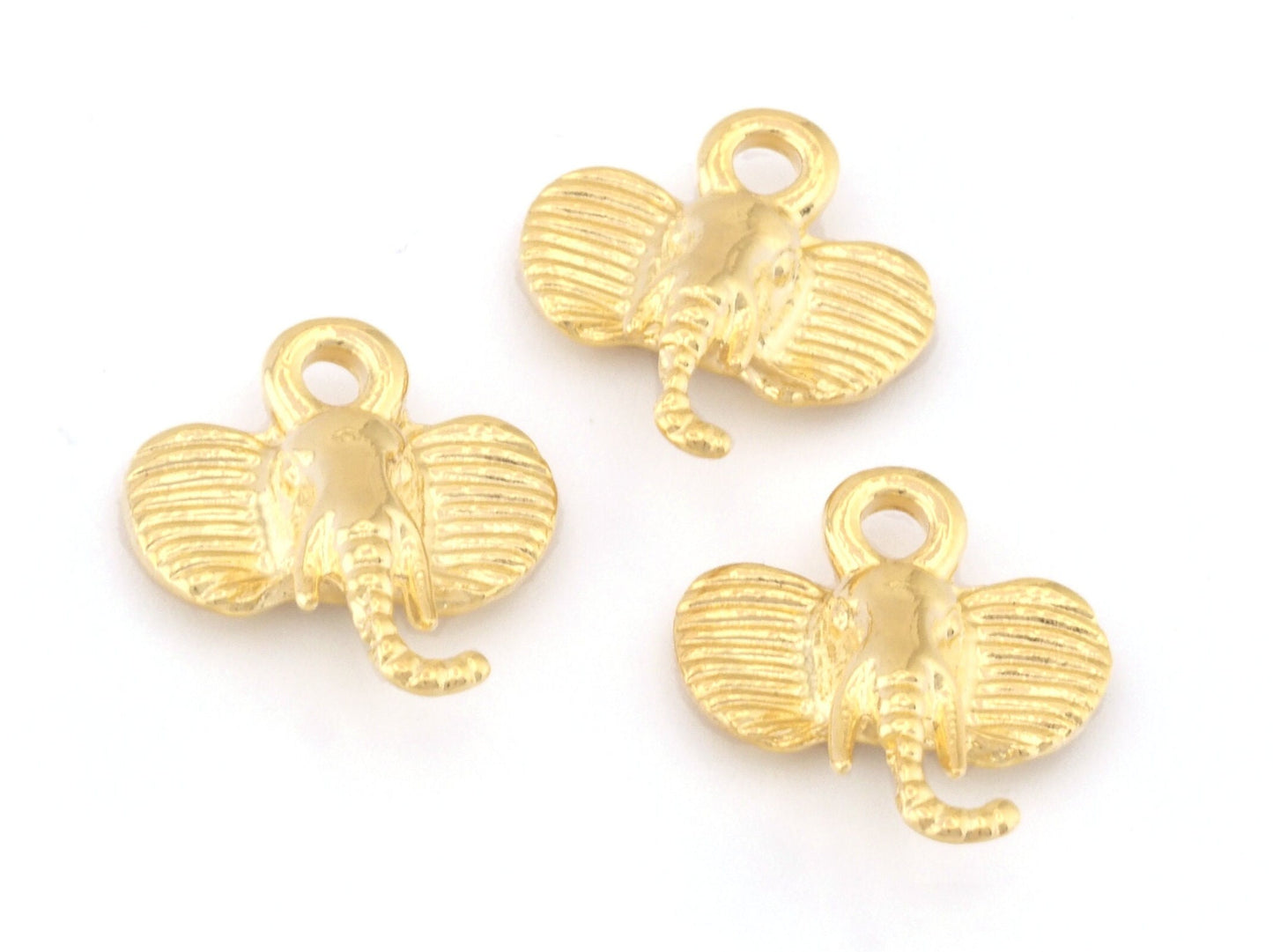 Elephant Charms Pendant Shiny Gold Plated Charms 20x16mm OZ4744