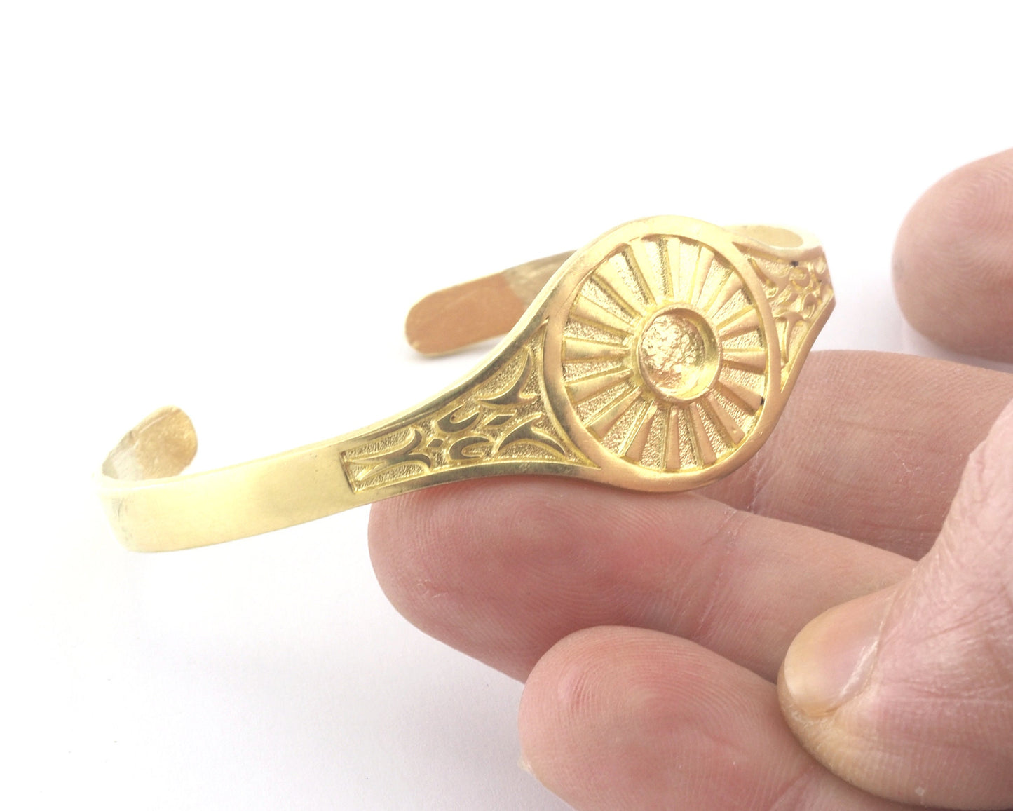 Ethnic Sun Bracelet Base Setting Blank Bezel Raw brass (6mm Blank ) 4748
