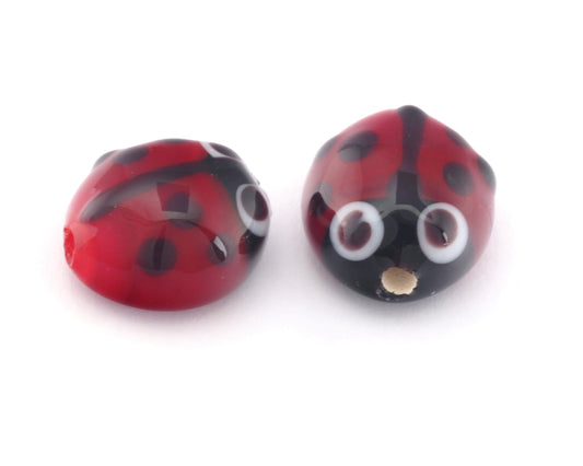 Ladybug Murano Charms Pendant Add on charm Beads Bracelet Necklace Part Jewelry making parts (14mm) 4740