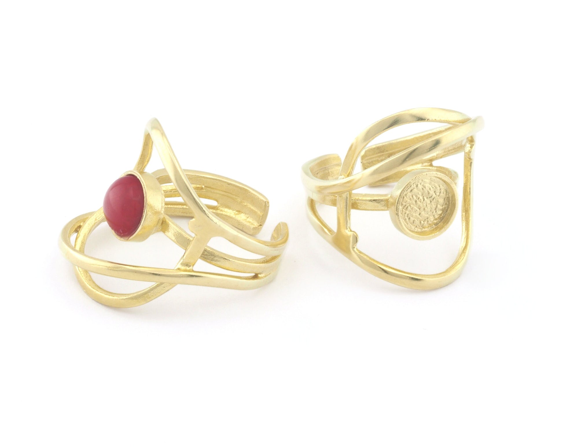 Stone Cabochon Ring Setting Blank Base Adjustable Raw brass, Antique silver , Shiny silver, Shiny Gold (8mm setting) 6-8US 4816