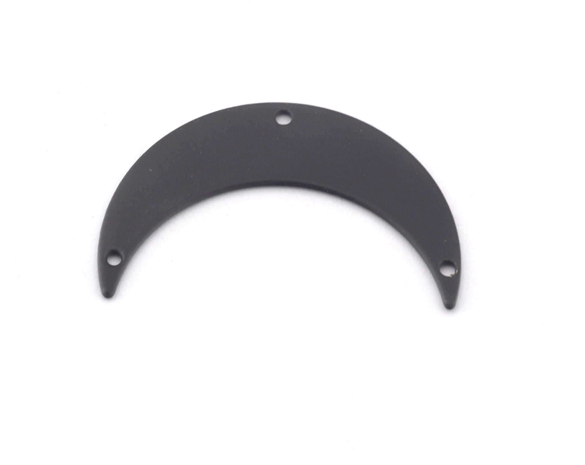 Crescent Charms 3 hole connector Black Painted 35.5mm raw brass Findings OZ3526-220