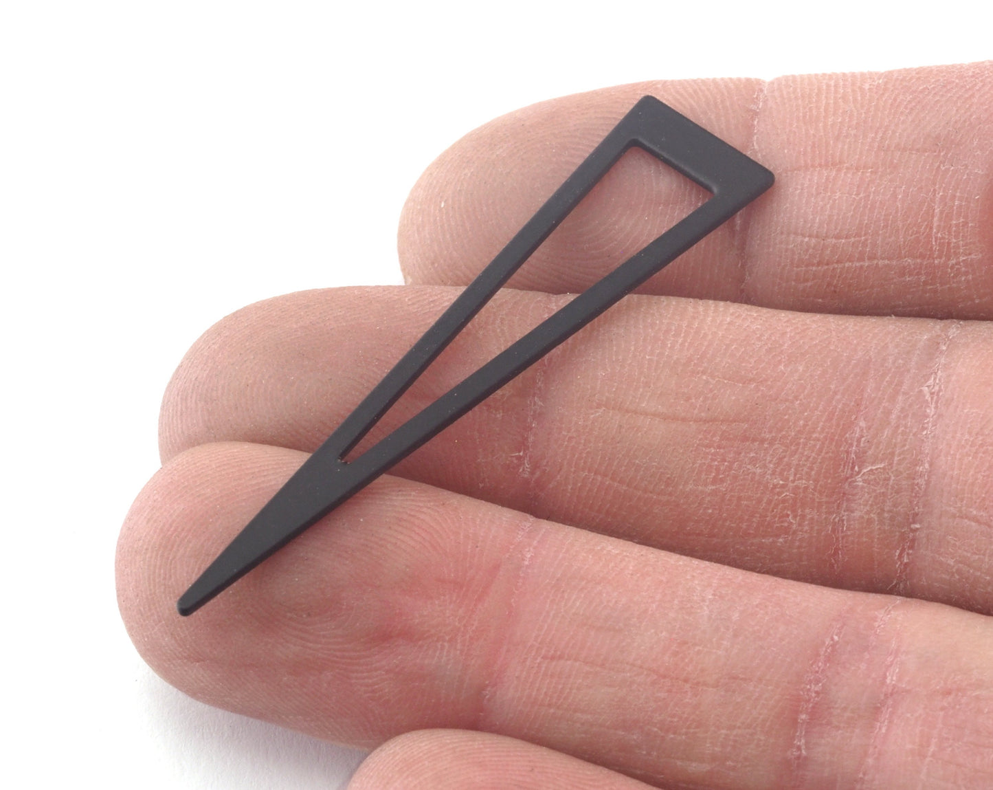 Long Triangle Black Painted Brass 50x11mm (0.8mm thickness) No Hole Charms Findings 3782-115