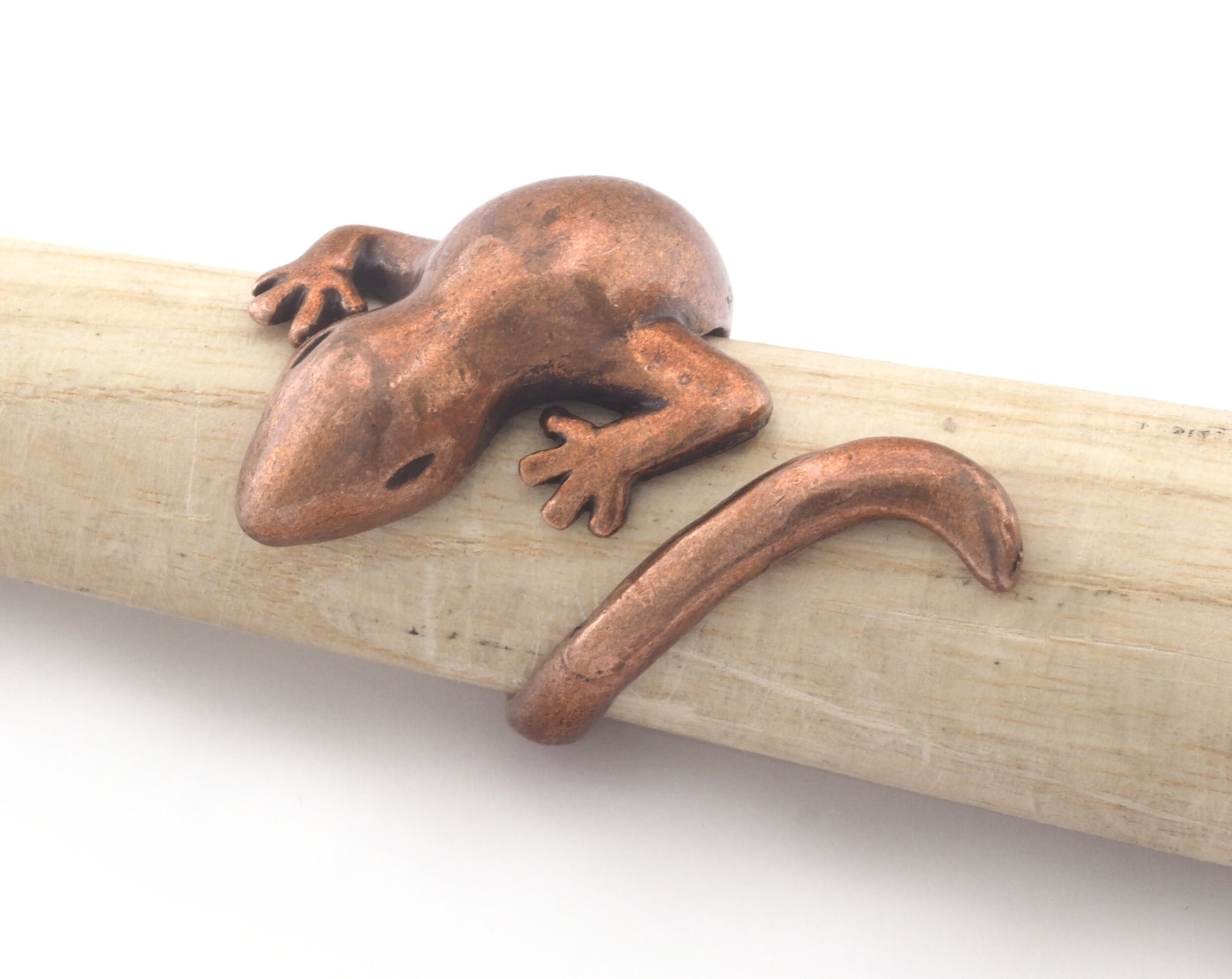 Lizard Animal Adjustable Ring Antique copper plated Brass (18mm 7.5US inner size) OZ3846