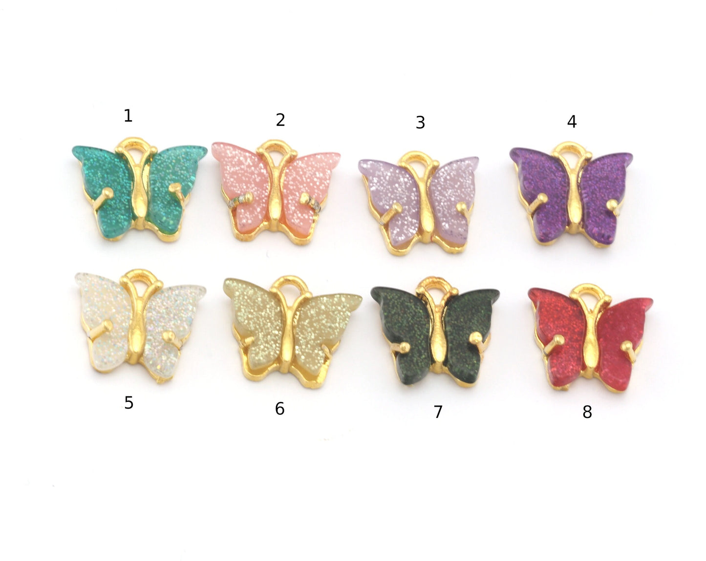 Butterfly Charms Pendant 14mm Shiny gold plated 3784