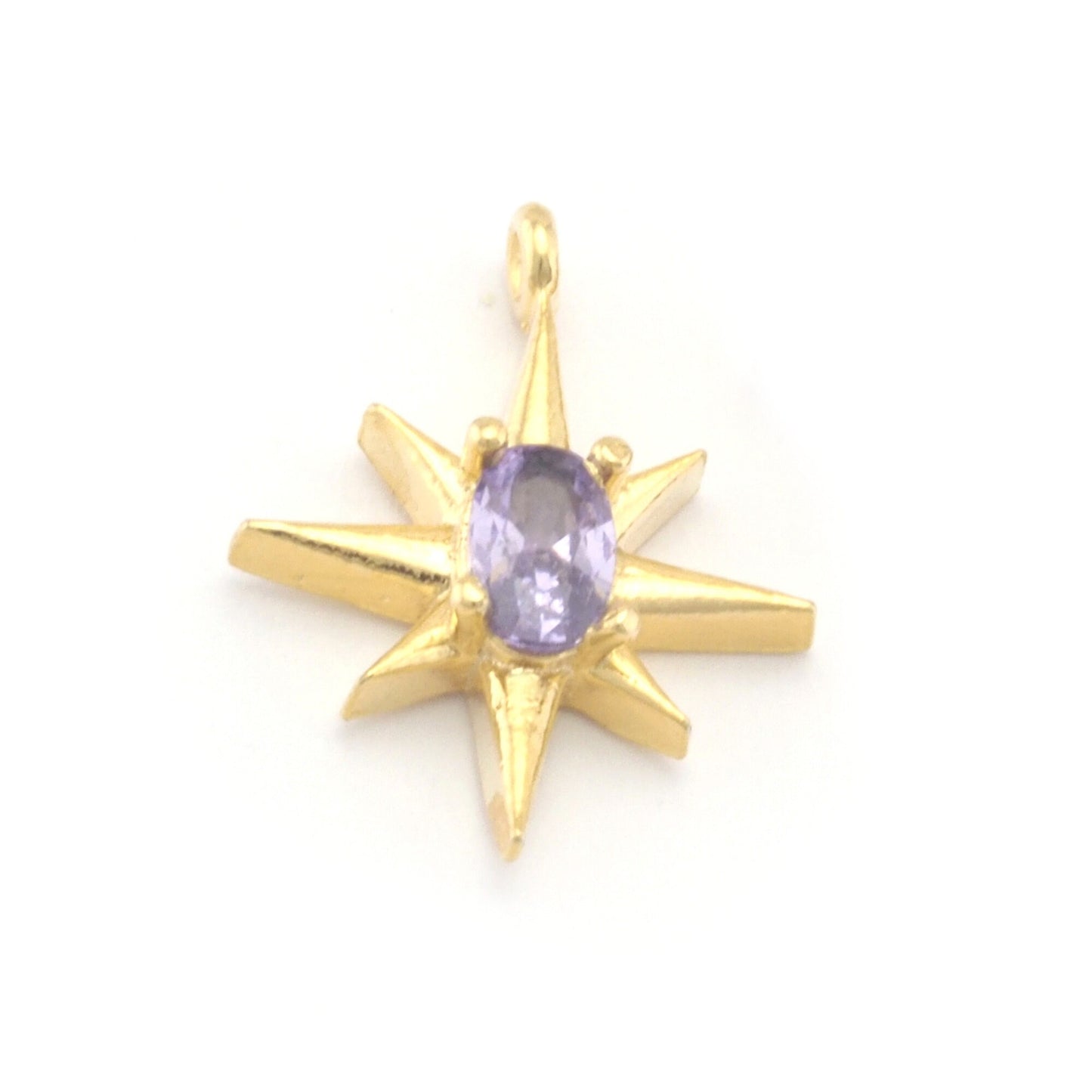 North Star With Zircon Pendant 16mm gold plated alloy 3784