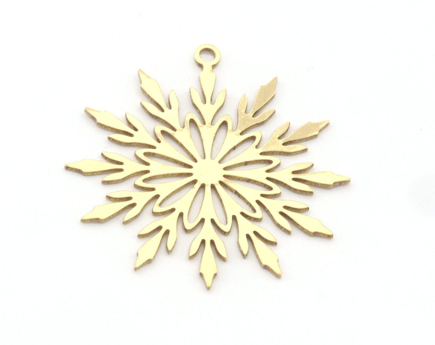 Snow Flake Charms Pendant Raw Brass 33x30mm 0.6 mm 1 hole chams 4763