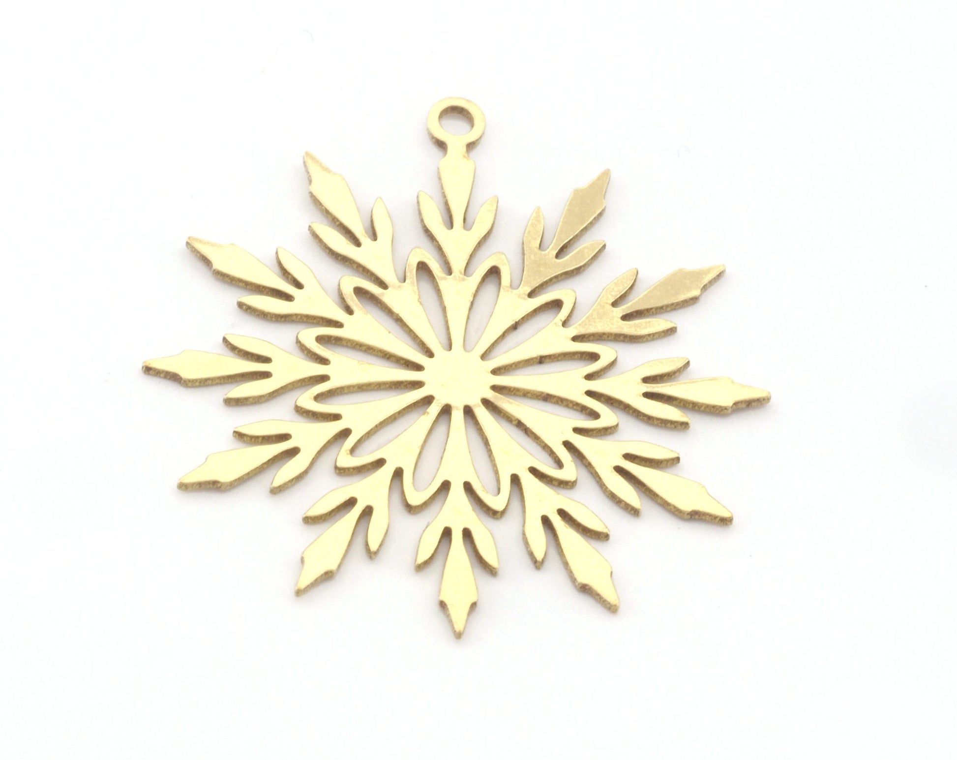 Snow Flake Charms Pendant Raw Brass 33x30mm 0.6 mm 1 hole chams 4763