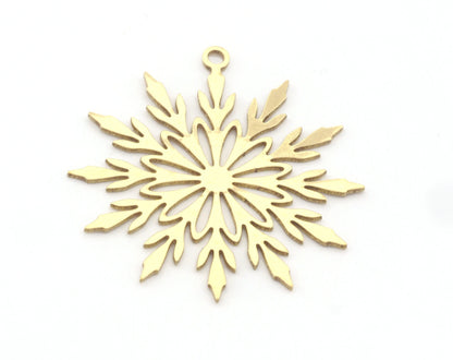 Snow Flake Charms Pendant Raw Brass 33x30mm 0.6 mm 1 hole chams 4763