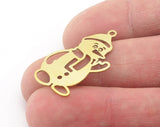 Snowman Charms Pendant Raw Brass 31x17mm 0.6 mm 1 hole chams 4728