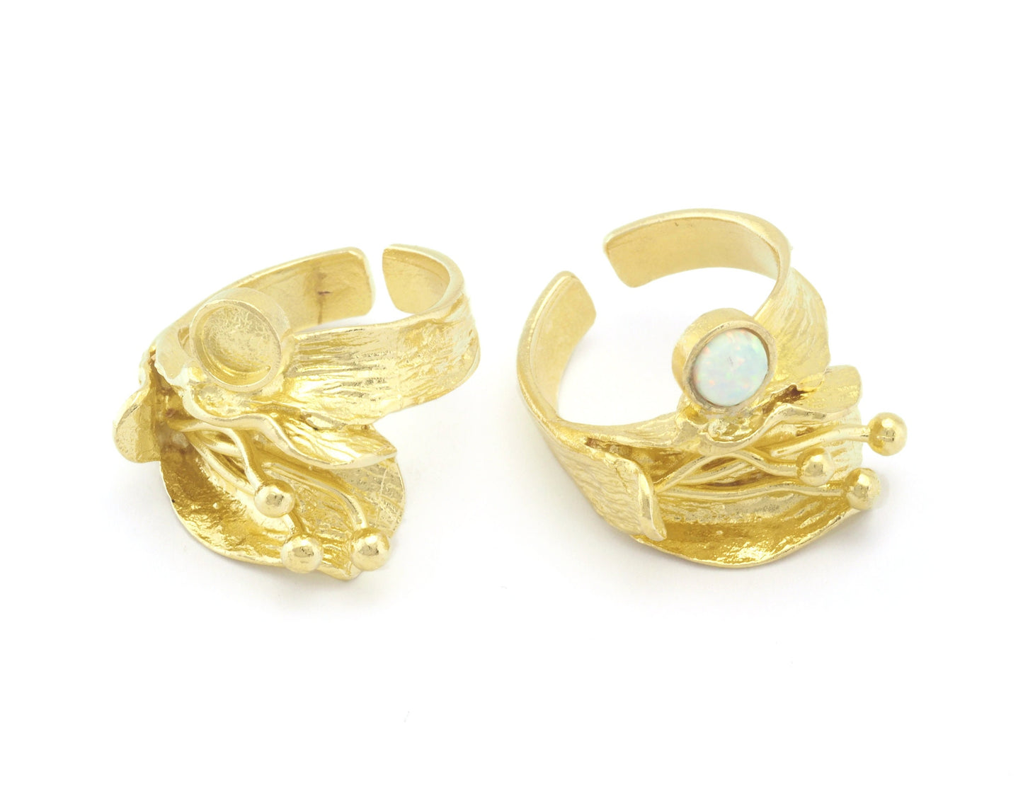 Adjustable Ring Bezel Setting Raw Brass, Antique silver, shiny silver, shiny gold 5 mm Round Setting (7US - 9USinner size ) 4786