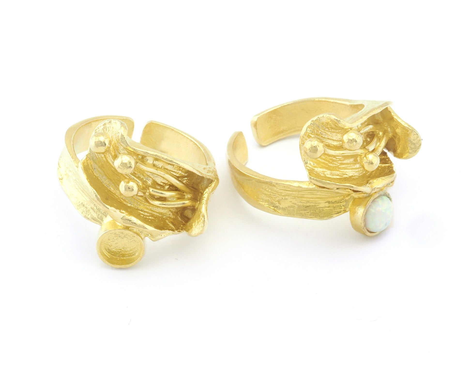 Adjustable Ring Bezel Setting Raw Brass, Antique silver, shiny silver, shiny gold 5 mm Round Setting (7US - 9USinner size ) 4786