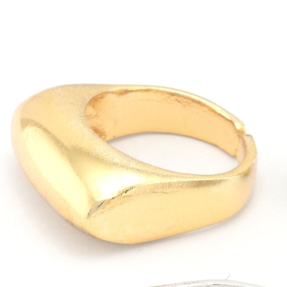 Domed Adjustable Ring Raw, Antique, Shiny Silver, Gold plated Brass (18.5mm 8.5US inner size ) 3282 ring27