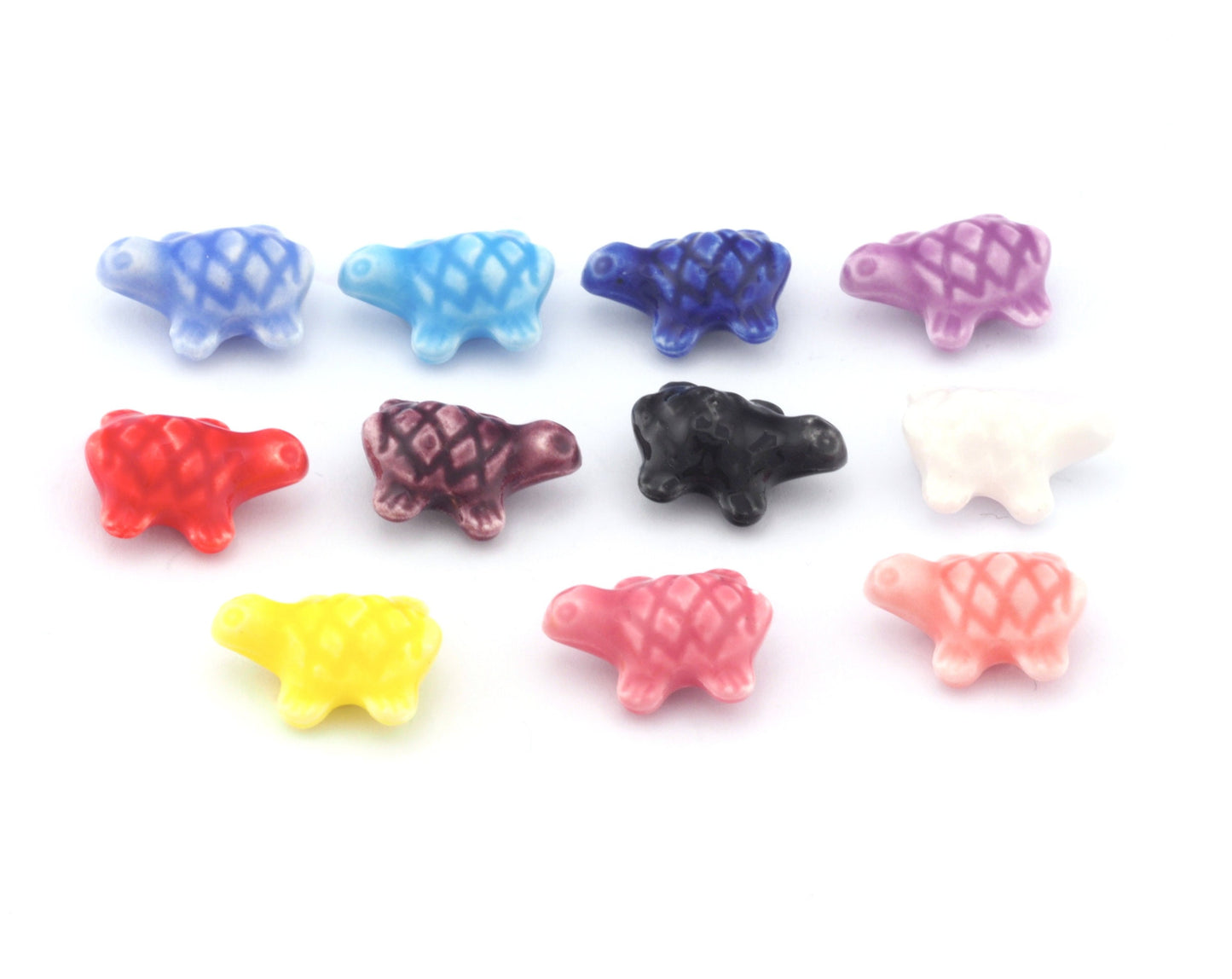 Turtle Charms Beads Porcelain Ceramic Colorful Crafting Beads 20x15mm (hole 2mm) bab2 2800
