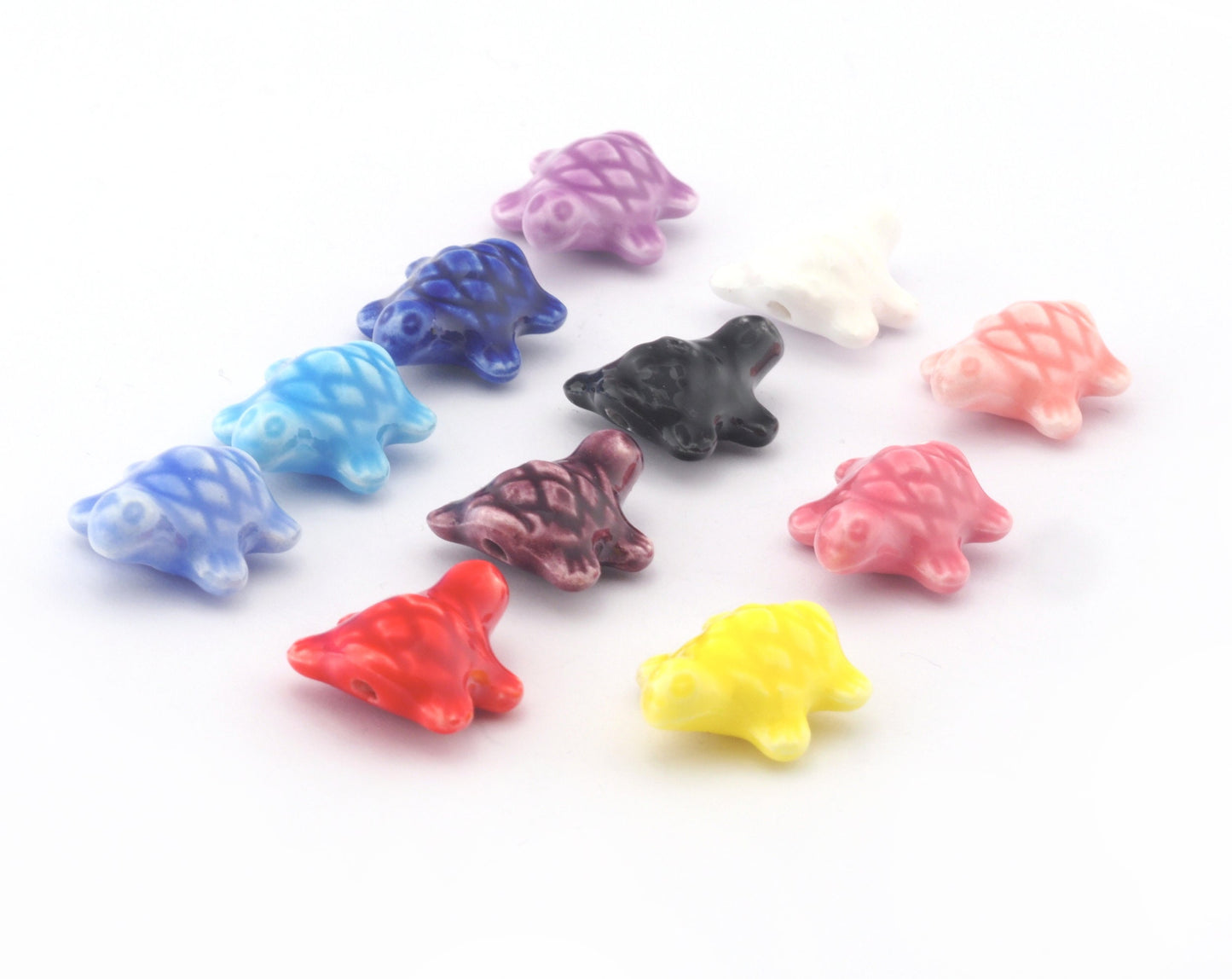 Turtle Charms Beads Porcelain Ceramic Colorful Crafting Beads 20x15mm (hole 2mm) bab2 2800