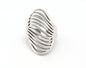 Line Wave Oval Adjustable Ring Raw Brass - Antique silver - Shiny Silver - Shiny Gold (7US 9US inner size) OZ4746