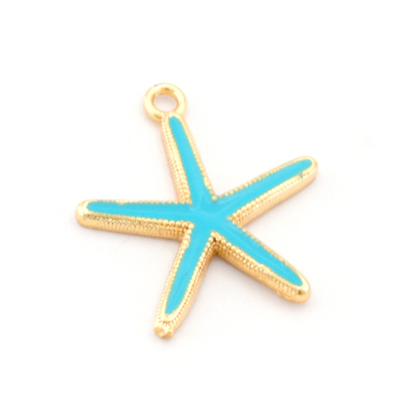 Starfish Colorful Charms Enamel Shiny Gold Plated Charms 23x20mm findings 2668