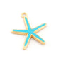 Starfish Colorful Charms Enamel Shiny Gold Plated Charms 23x20mm findings 2668