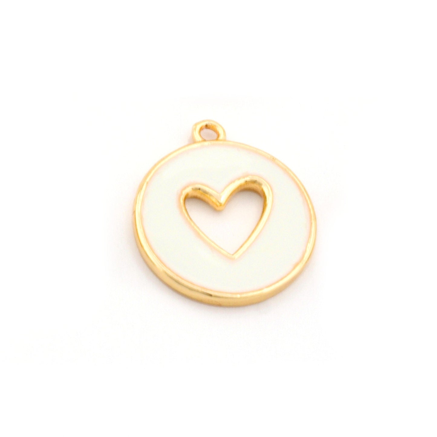 Heart Colorful Charms Enamel Shiny Gold Plated Charms 16x18mm findings 2668