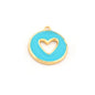 Heart Colorful Charms Enamel Shiny Gold Plated Charms 16x18mm findings 2668