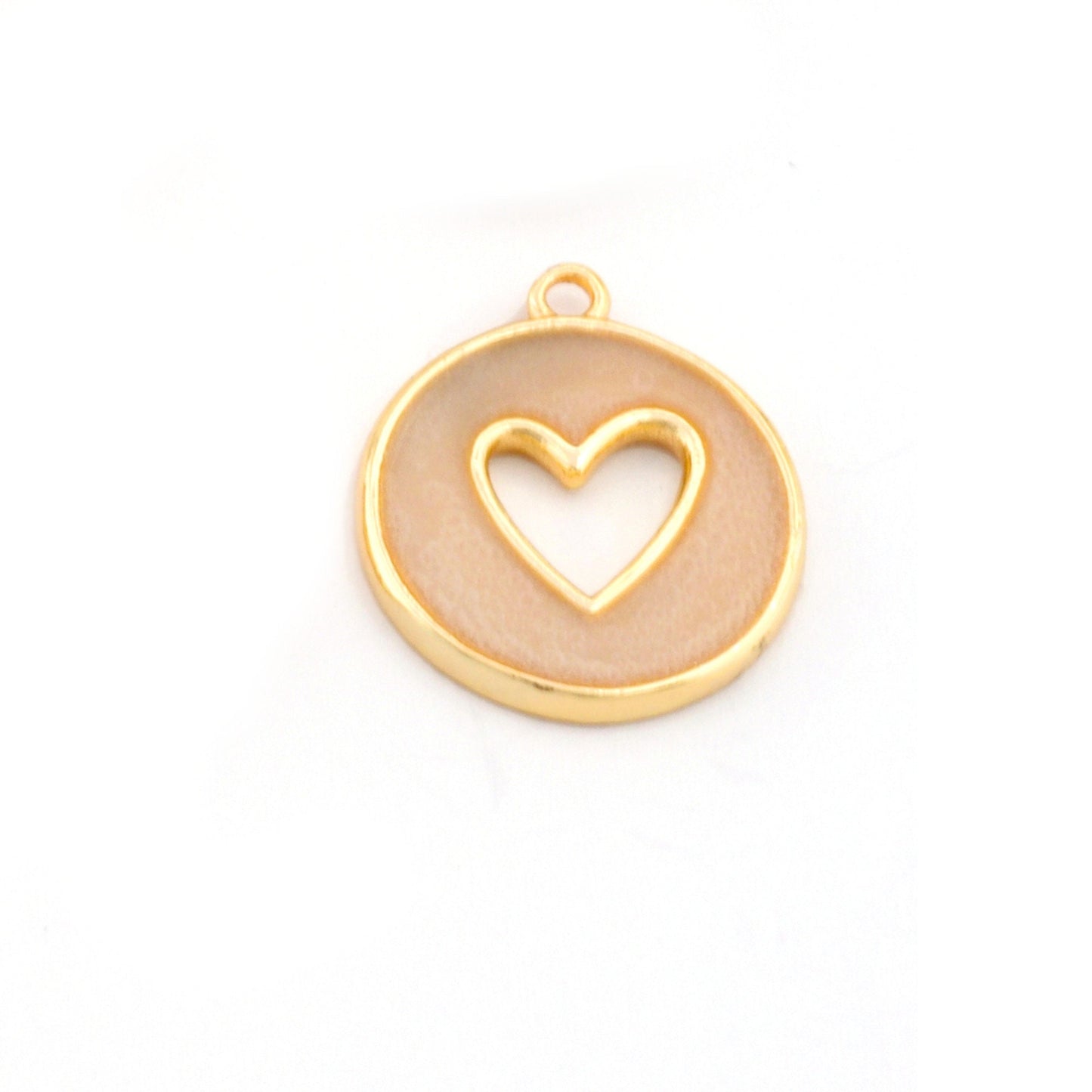 Heart Colorful Charms Enamel Shiny Gold Plated Charms 16x18mm findings 2668