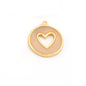 Heart Colorful Charms Enamel Shiny Gold Plated Charms 16x18mm findings 2668