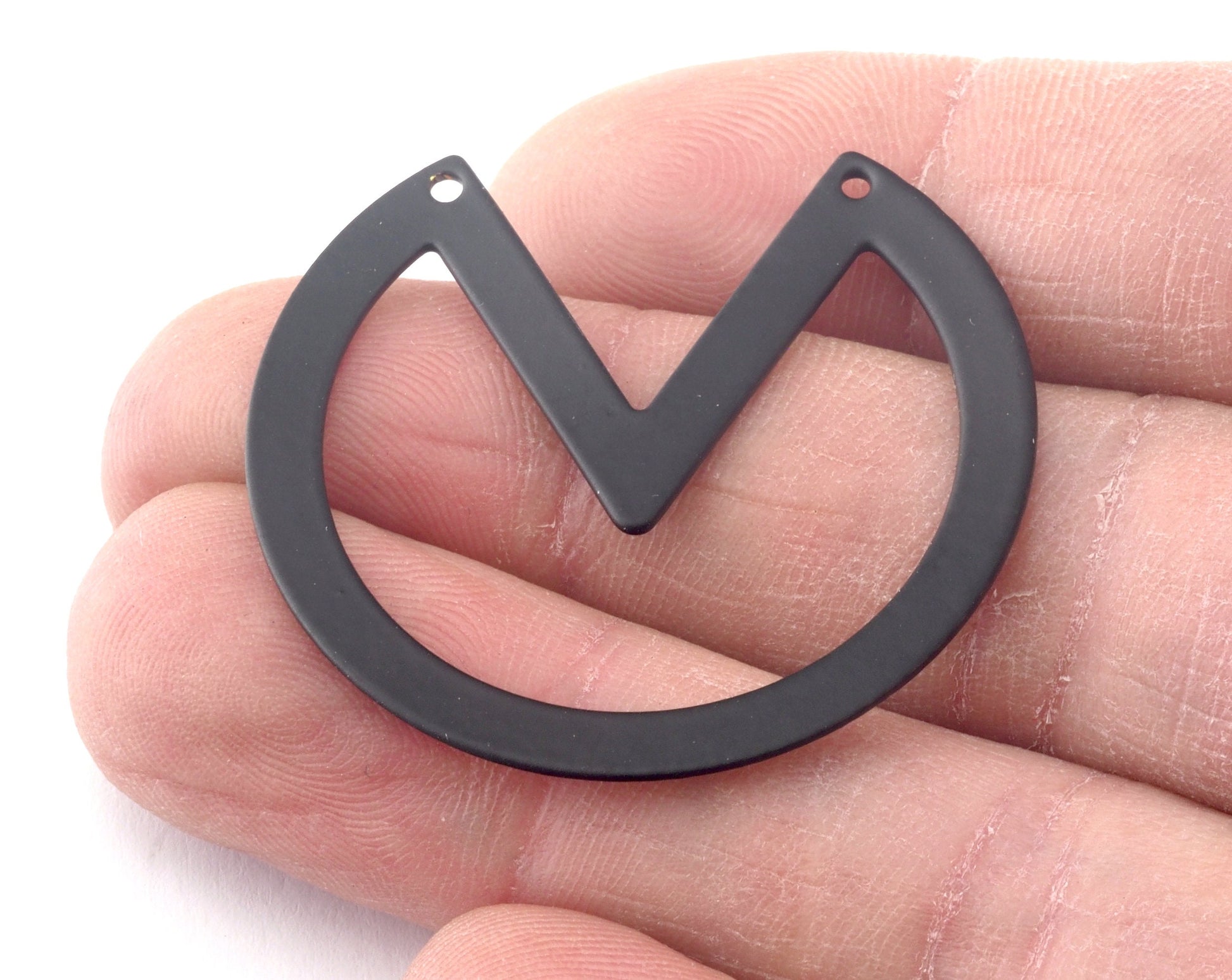 Pizza Slice Geometric Cut Circle Charms 2 holes Raw Brass - Antique silver - Raw Copper 34x37mm 0.8mm thickness Findings OZ3937-280