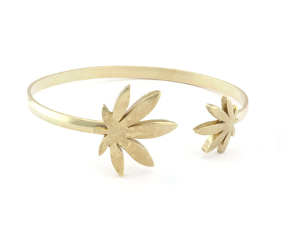 Leaf Cuff Bracelet Raw Brass (Adjustable 65mm inner size ) OZ4806