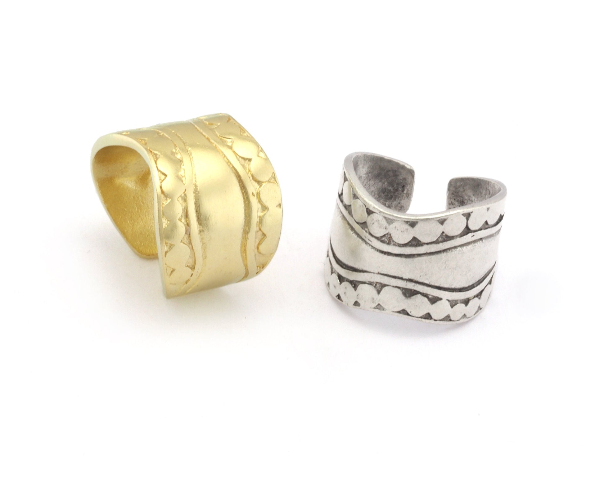 Spoon Adjustable Ring Raw brass - Antique silver plated - Shiny silver plated (16mm 5.5US inner size) OZ2674