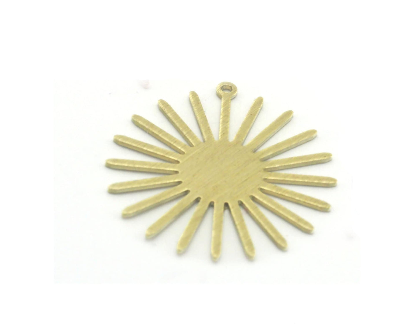 Sun Flat Charms 31.5x30mm Black Paimted Raw Copper - Raw Brass - Brushed findings R406-220