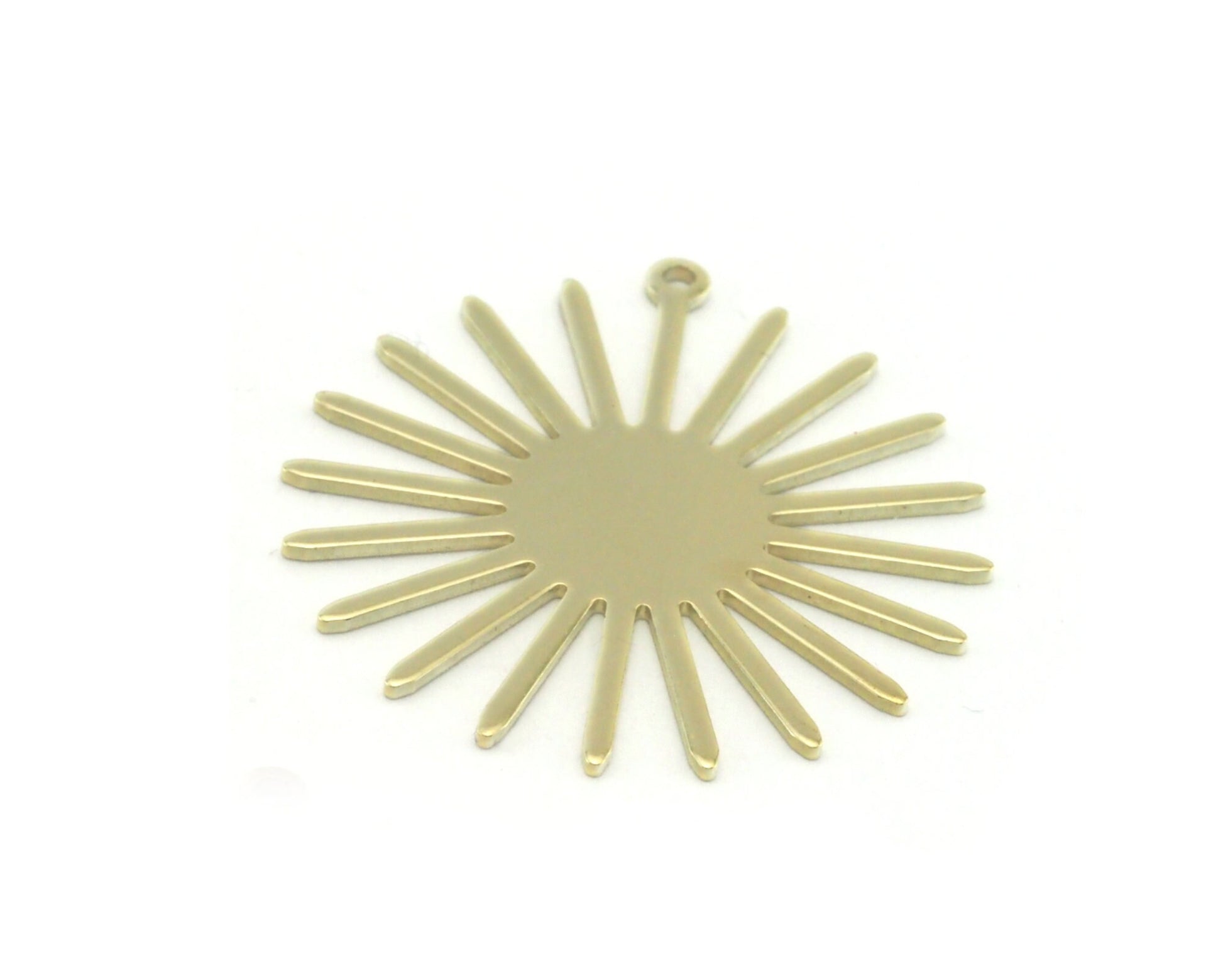 Sun Flat Charms 31.5x30mm Black Paimted Raw Copper - Raw Brass - Brushed findings R406-220