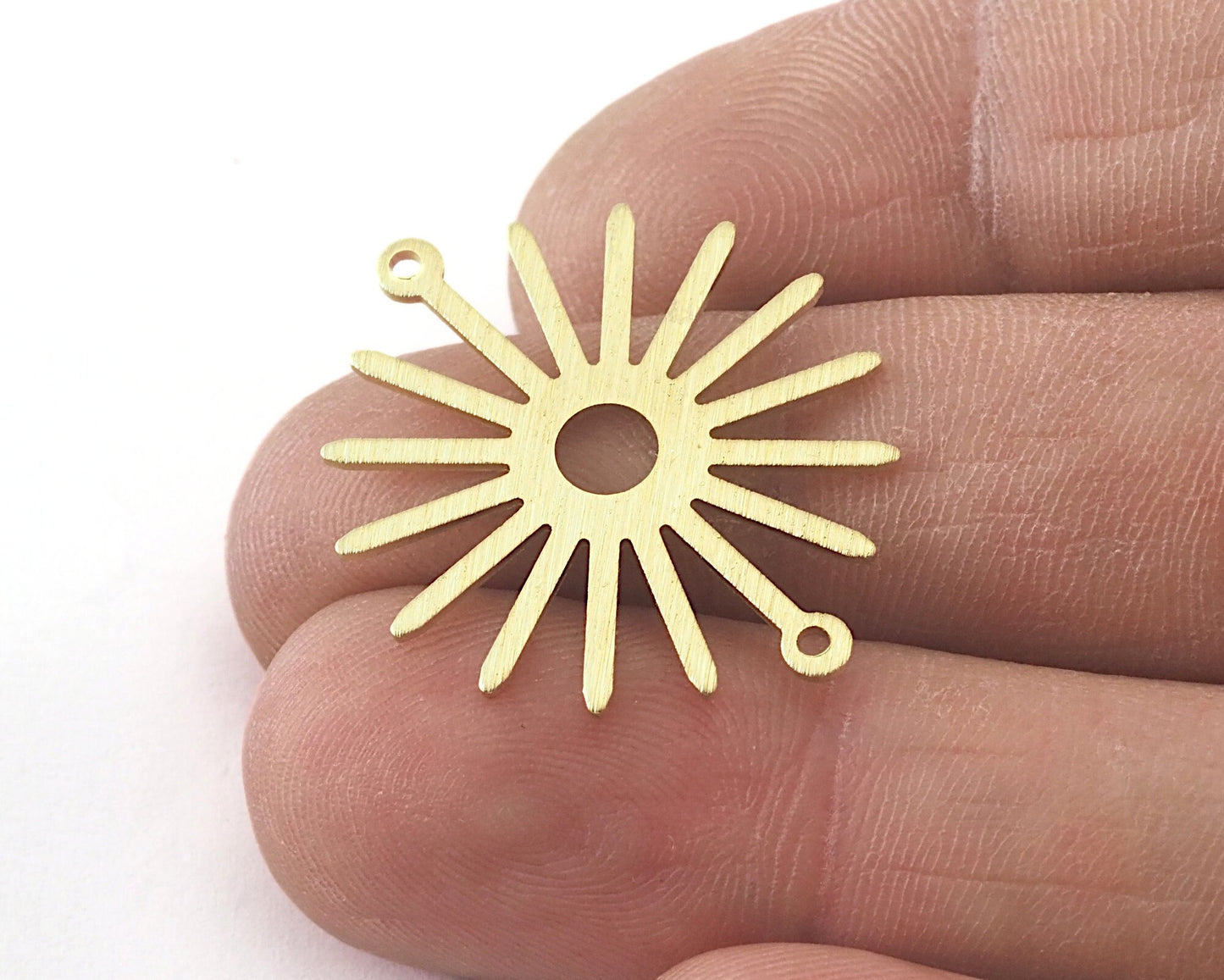 Sun Charms Connector 25x27mm 2 holes Raw brass Copper Brushed findings R197-145