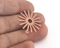 Sun Charms Connector 25x27mm 2 holes Raw brass Copper Brushed findings R197-145