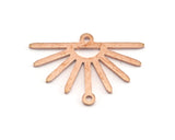 Brushed Sun Copper Brass Charms Connector 25x17.5mm 2 holes Raw brass findings R210-72