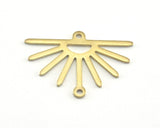 Brushed Sun Copper Brass Charms Connector 25x17.5mm 2 holes Raw brass findings R210-72