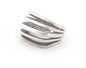 Stripes Statement Ring Adjustable Raw Brass - Antique silver - Shiny silver - Shiny gold plated 4609