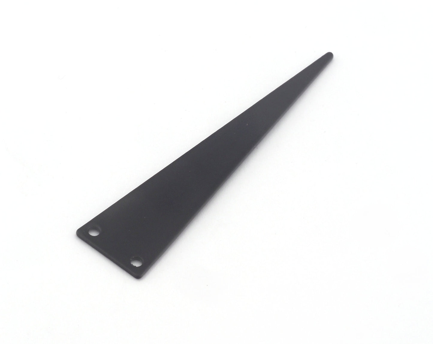 Long Triangle Antique Silver, Black Painted Raw brass 50x11mm 2 hole charms blanks findings 3739-200