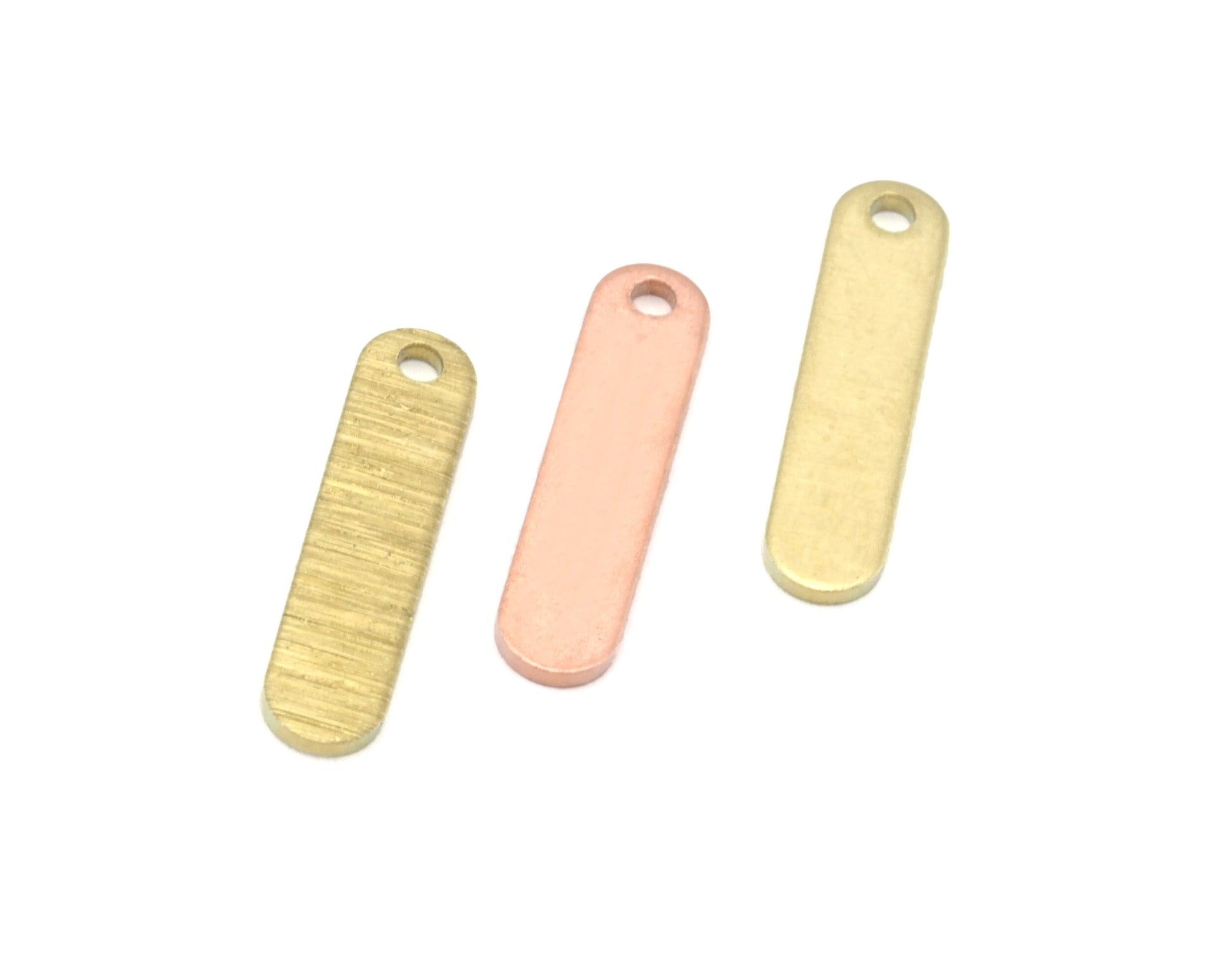 Oval Charms Tag Blank Copper - Raw brass - Brushed Brass 1 holes tags charms findings (17x4mm) 4845
