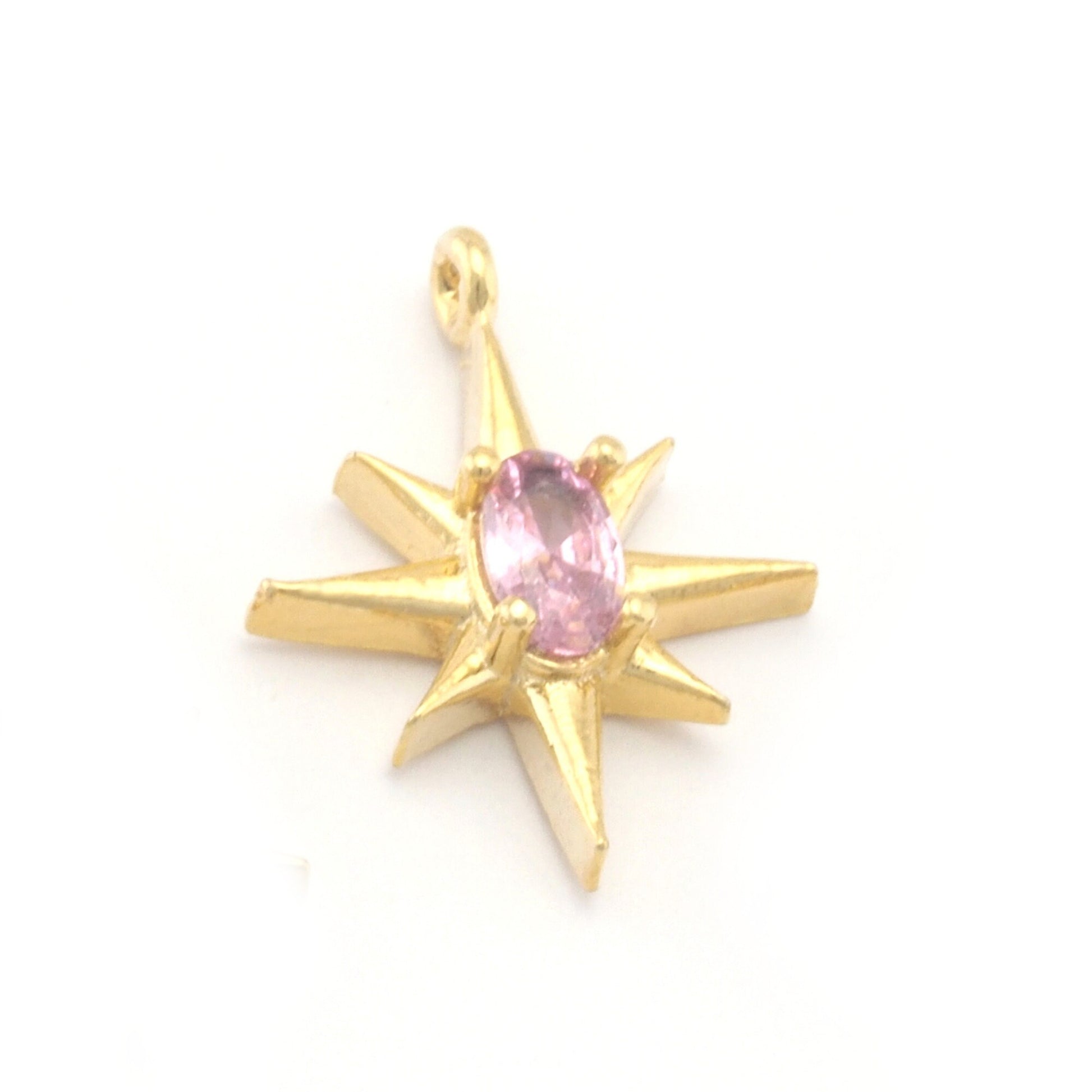 North Star With Zircon Pendant 16mm gold plated alloy 3784