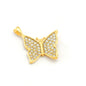 Butterfly Star Girl boy Seesaw Eye Dragonfly Charms Pendant Crystals Cubic Zirconia , Gold plated brass small charms 4812