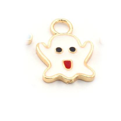 Carton Ghost Colorful Charms Enamel Shiny Gold Plated Charms 13x18mm findings 1822-2