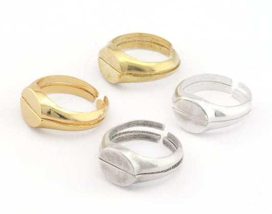 Minimalist Full Half Moon Ring Animal Adjustable Set rings Twice ring Raw Brass - Antique silver - Shiny silver - Shiny gold plated 4581