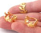 Leaf Branch Ring Adjustable Gold plated brass (18mm 8US inner size) OZ3428