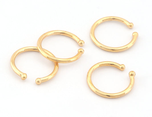 Ear cuff Shiny Gold Plated Brass Septum Ring, Nose Rings, 15mm Findings Charms 466