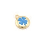 Clover Colorful Charms Enamel Shiny Gold Plated Charms 14.5mm findings 1424-4