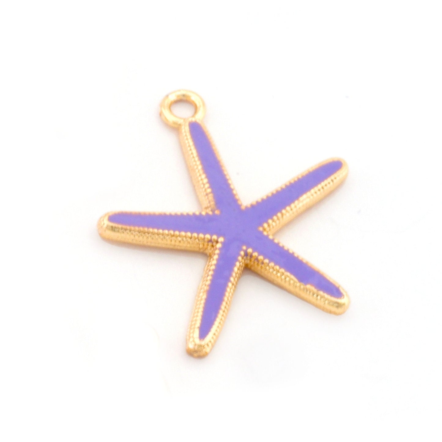 Starfish Colorful Charms Enamel Shiny Gold Plated Charms 23x20mm findings 2668