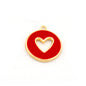 Heart Colorful Charms Enamel Shiny Gold Plated Charms 16x18mm findings 2668