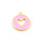 Heart Colorful Charms Enamel Shiny Gold Plated Charms 16x18mm findings 2668