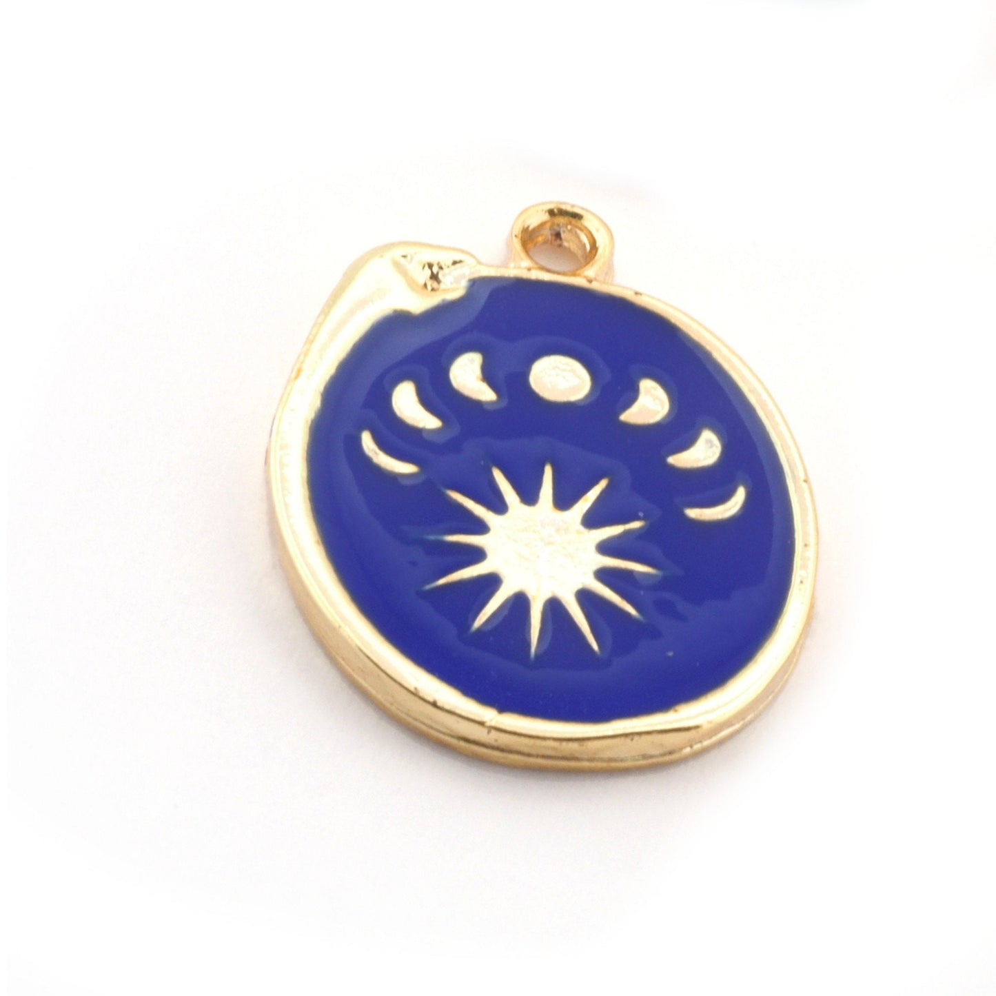 Sun Moon phases Snake Colorful Charms Enamel Shiny Gold Plated Charms 22x18mm findings 2668