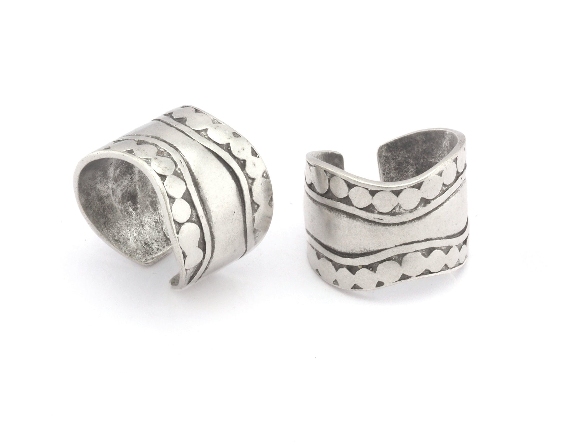 Spoon Adjustable Ring Raw brass - Antique silver plated - Shiny silver plated (16mm 5.5US inner size) OZ2674