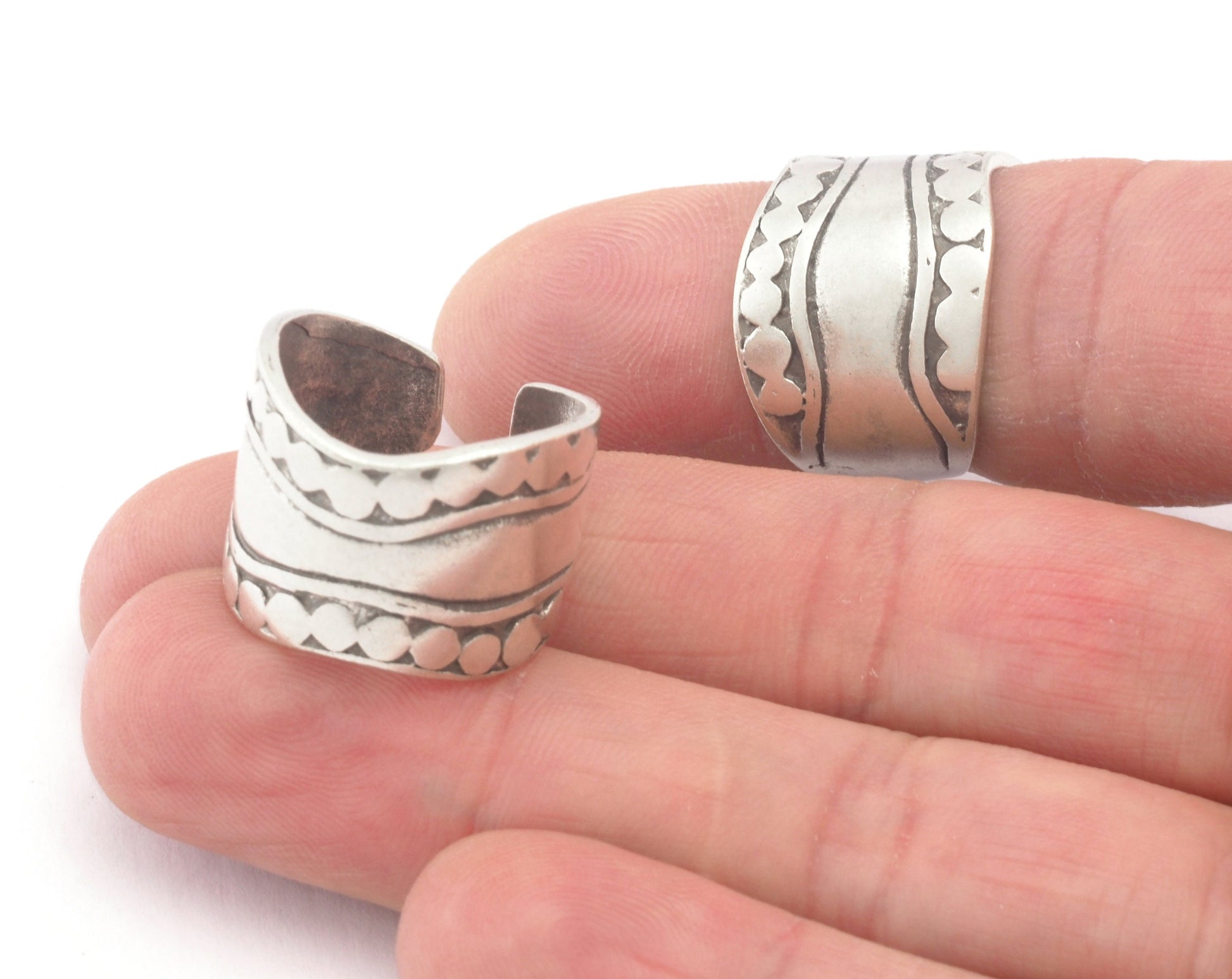 Spoon Adjustable Ring Raw brass - Antique silver plated - Shiny silver plated (16mm 5.5US inner size) OZ2674